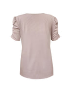 R&B | Elegantes Geripptes V-Ausschnitt T-Shirt für Damen