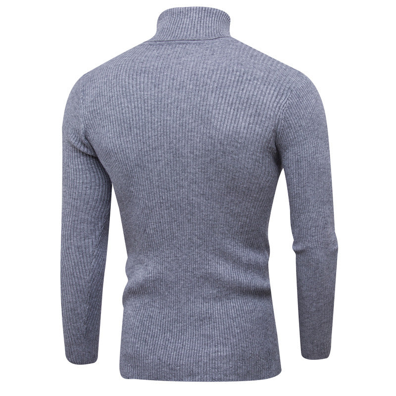 Herren Rollkragenpullover aus feinem Rippstrick