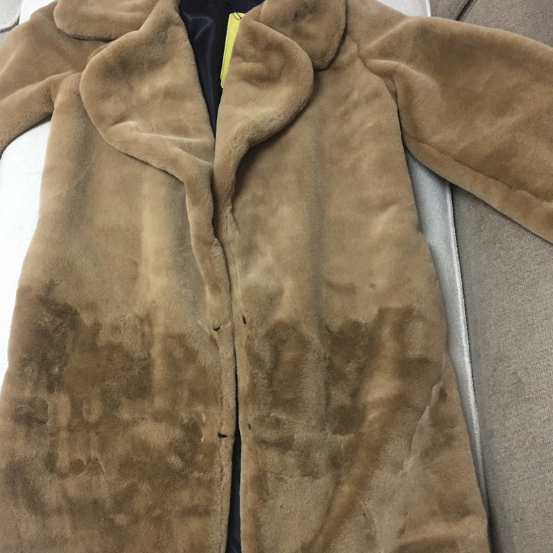 Damen luxuriöser Fleece-Mantel R&B