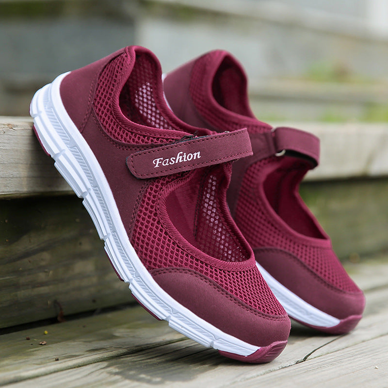 Damen Multifunktionale Freizeitschuhe mit bequemem Klettverschluss und atmungsaktiver Mesh-Oberfläche