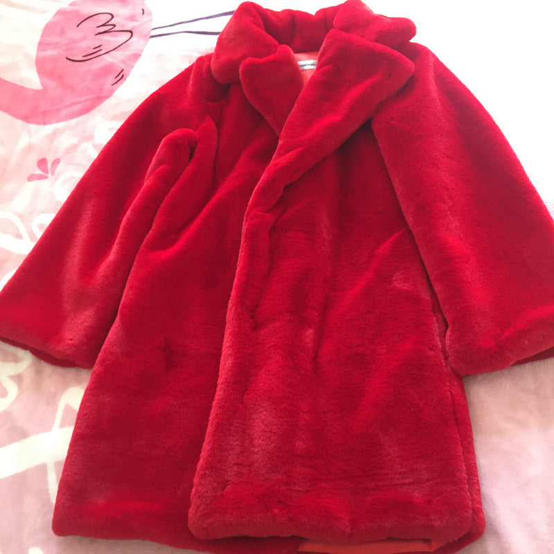 Damen luxuriöser Fleece-Mantel R&B