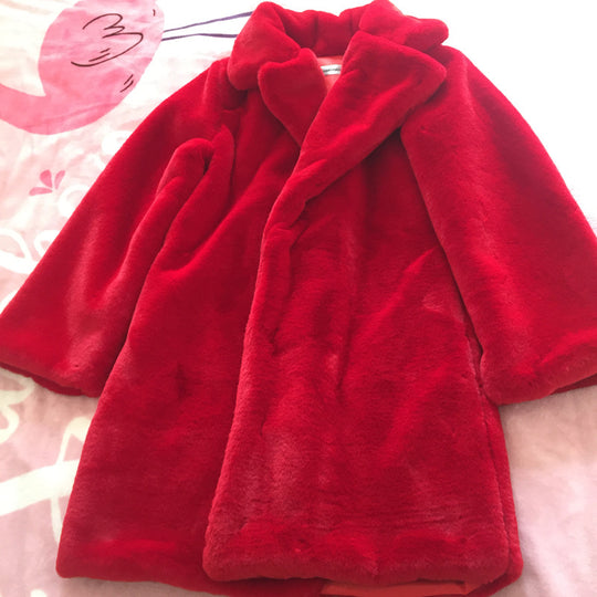 Damen luxuriöser Fleece-Mantel R&B