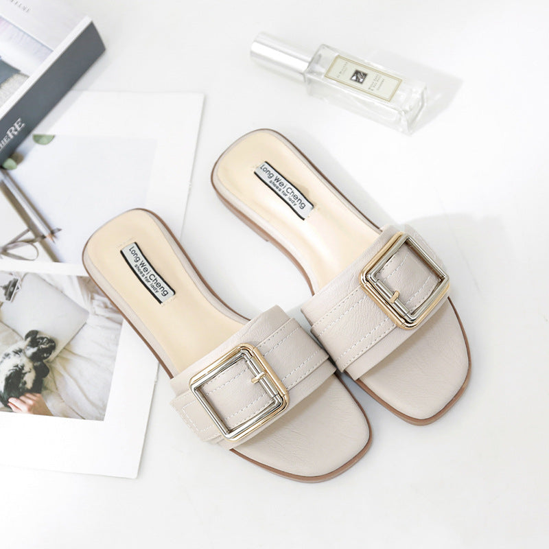 Damen modische Pantoletten mit eleganter Schnallenverzierung R&B