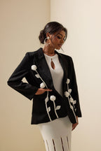 R&B | Kontrast Langarm Blazer Jacke