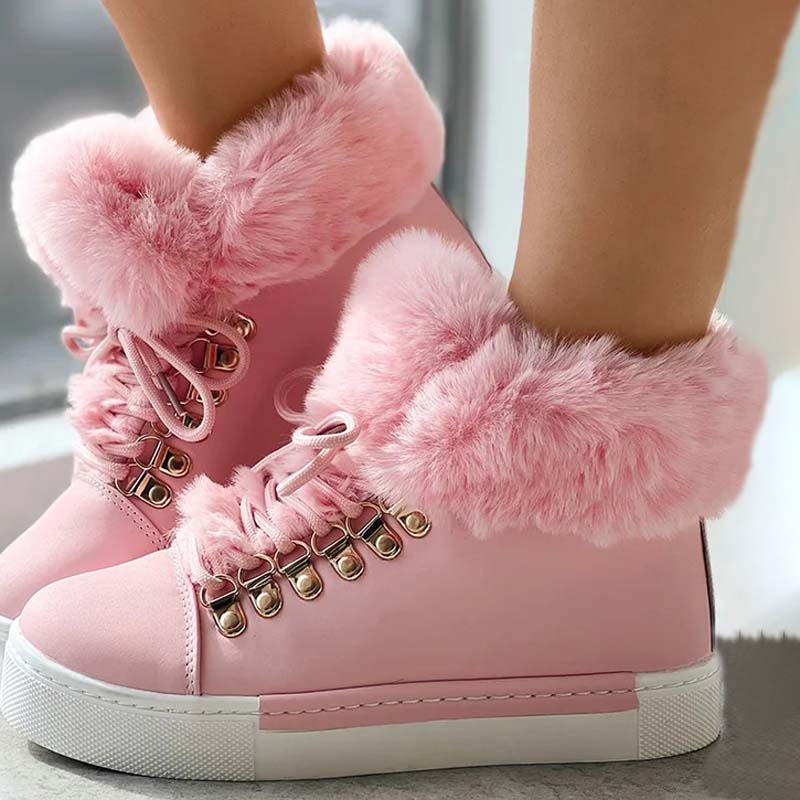 Warme Plüsch Plattform Stiefeletten R&B