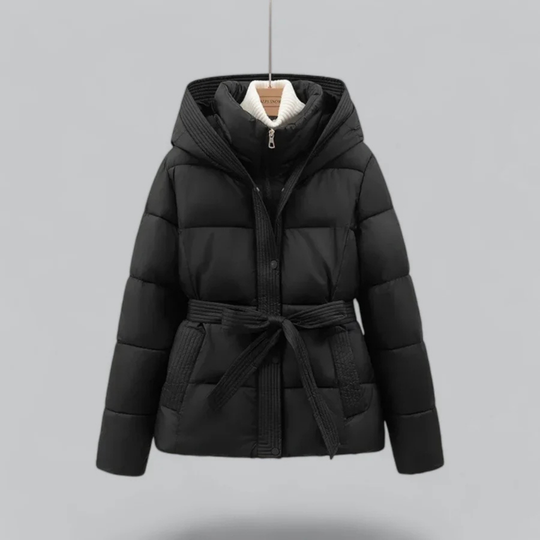 R&B | Winter Puffer Gürtel Kapuze Jacke - Kurze