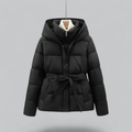 R&B | Gürtelte Daunenjacke Kapuzen Steppjacke mit Taillengürtel