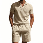 R&B | Kurzärmliges Poloshirt und Shorts Strandanzug