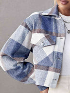R&B | Karierte Kragenknopf Jacke
