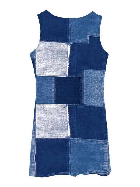 R&B | Kleid mit Denim-Print
