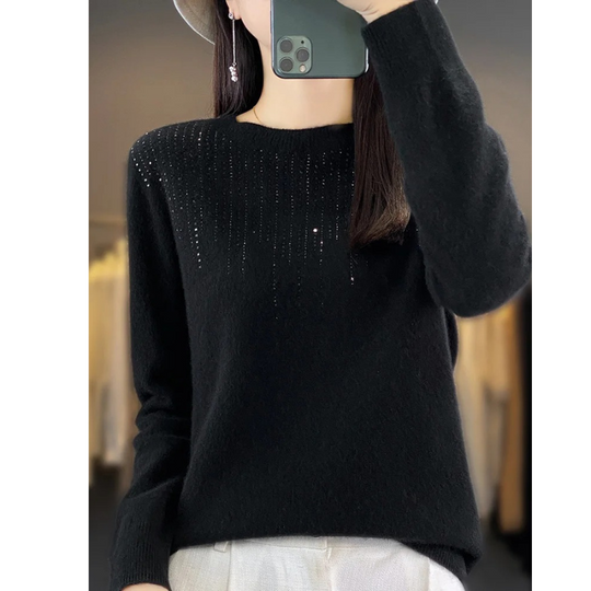 R&B | Sweatshirt - Weicher Strickpullover mit funkelnden Details
