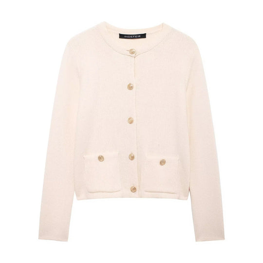 R&B | Lässiger Cardigan mit goldenem Knopfverschluss für Damen