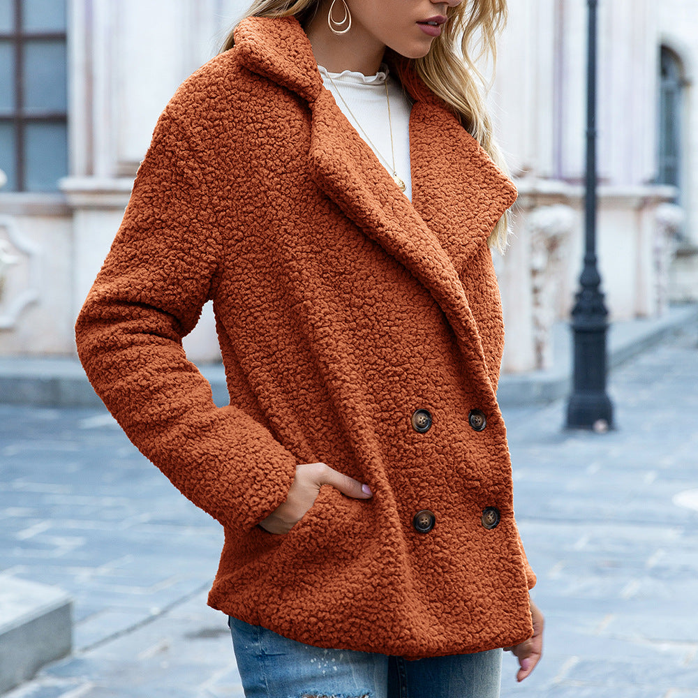 R&B | Dicke Lange Jacke mit Knöpfen für Frauen