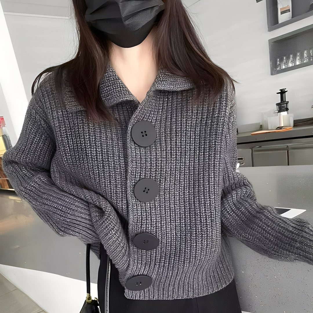 R&B | modischer Cardigan mit großen Knöpfen für Frauen