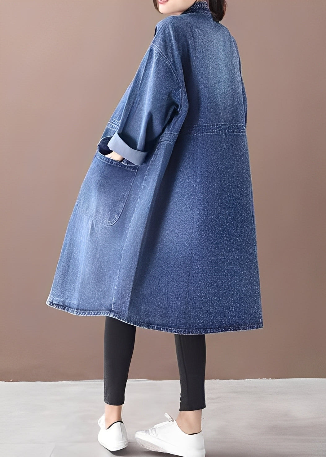 R&B | Damenjeansjacke im legeren Stil mit Stehkragen