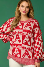 R&B | Zuckerstangen-Weihnachtsnadeln & LR&Bkuchenmann Strickpullover