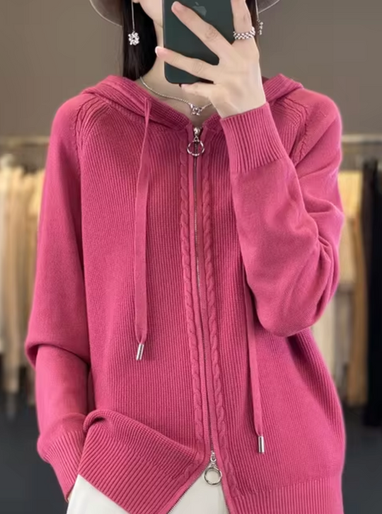 R&B | Strickjacke mit Kapuze