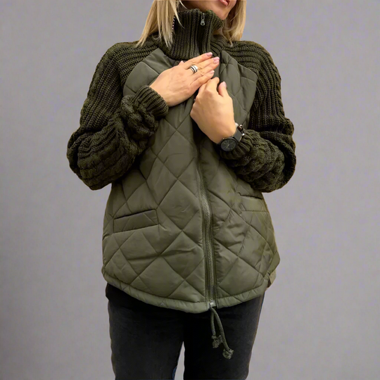 R&B | Jacket mit Gestrickten Ärmeln für Den Herbst