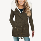 R&B | Damen Kunstpelz Kapuzen Parka Jacke