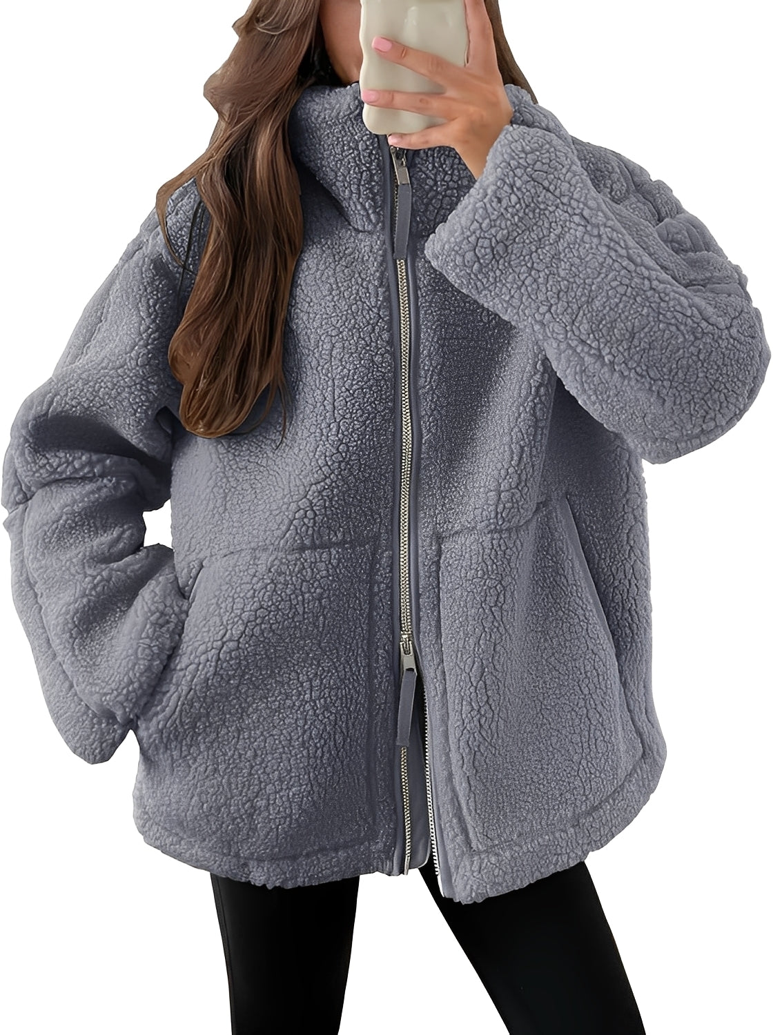 R&B | Elegante Damenwolljacke mit Reißverschluss