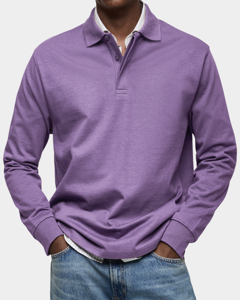 Herren Professionelles Langarm-Poloshirt