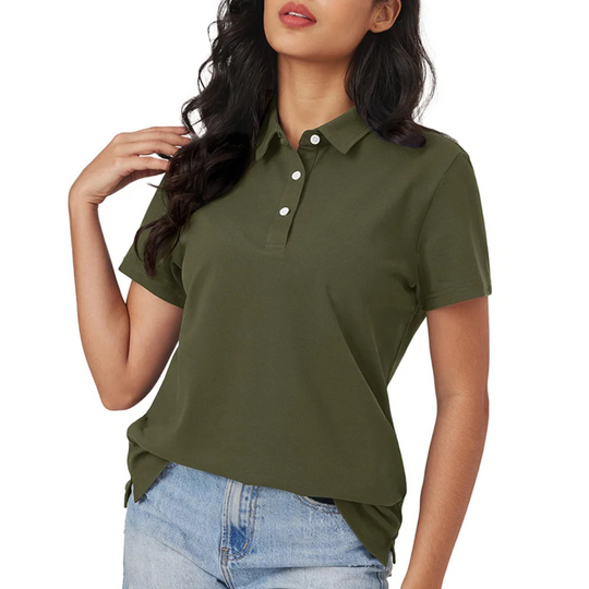 R&B | Blaue Seide Atmungsaktiv Leichtgewicht Damen Polo