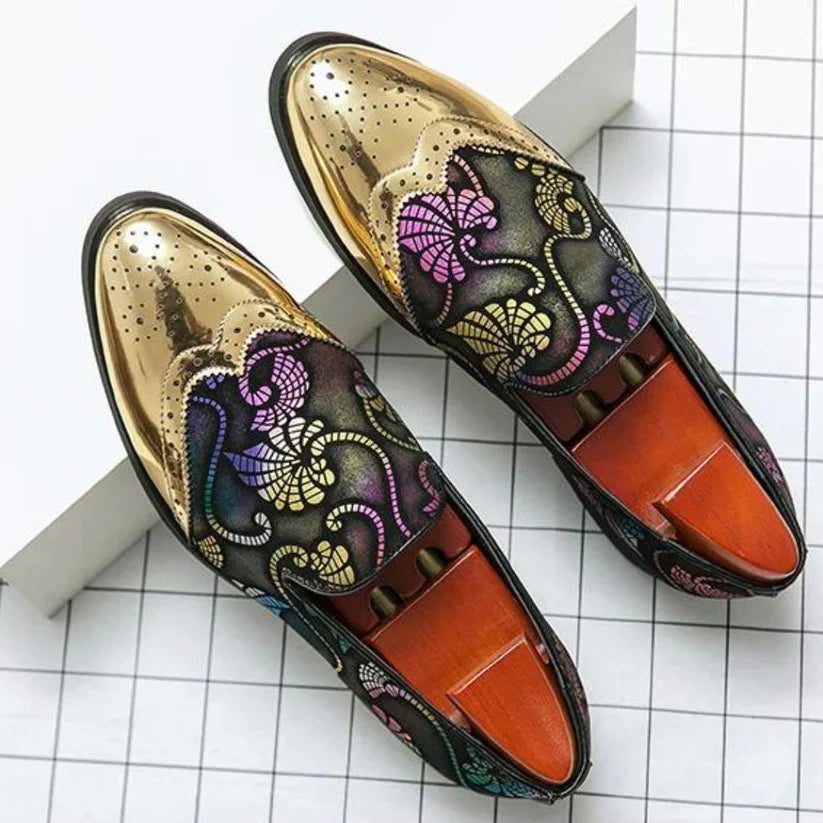 Stylische Loafer mit Spitzenmuster für Herren R&B
