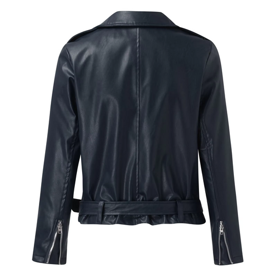 R&B | jacke Damen Biker Modell mit Gürtel und Reißverschlussdetails