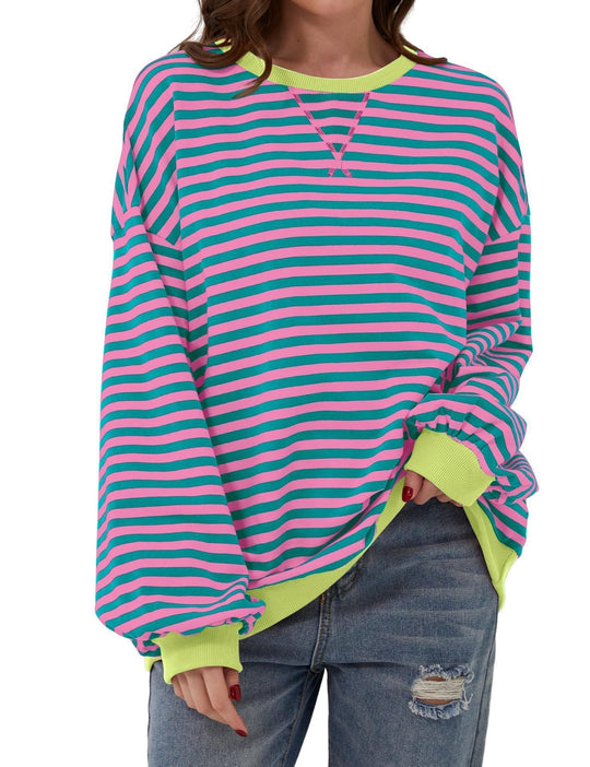 R&B | Eleganter, lockerer Damenpullover mit Streifen