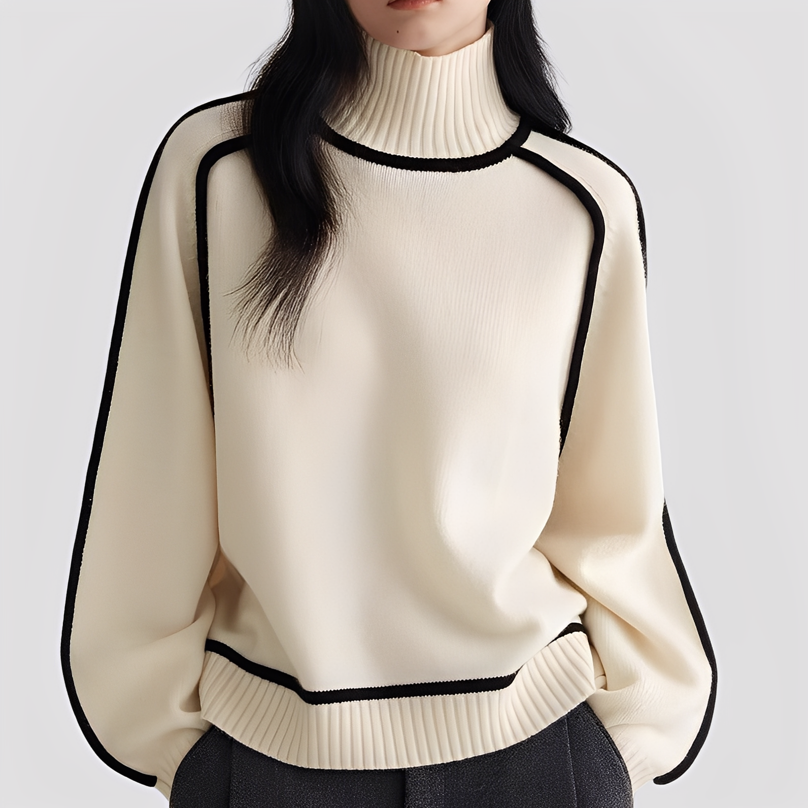 R&B | Eleganter, Entspannter Damen-Rollkragenpullover