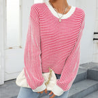 R&B | Gestreifter Strickpullover Mit Lässigem Schnitt