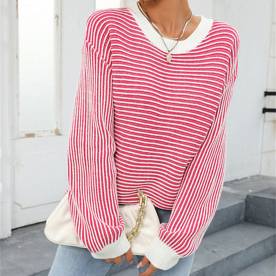 R&B | Gestreifter Strickpullover Mit Lässigem Schnitt