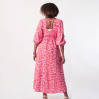Damen Sommerkleid V-Ausschnitt Print