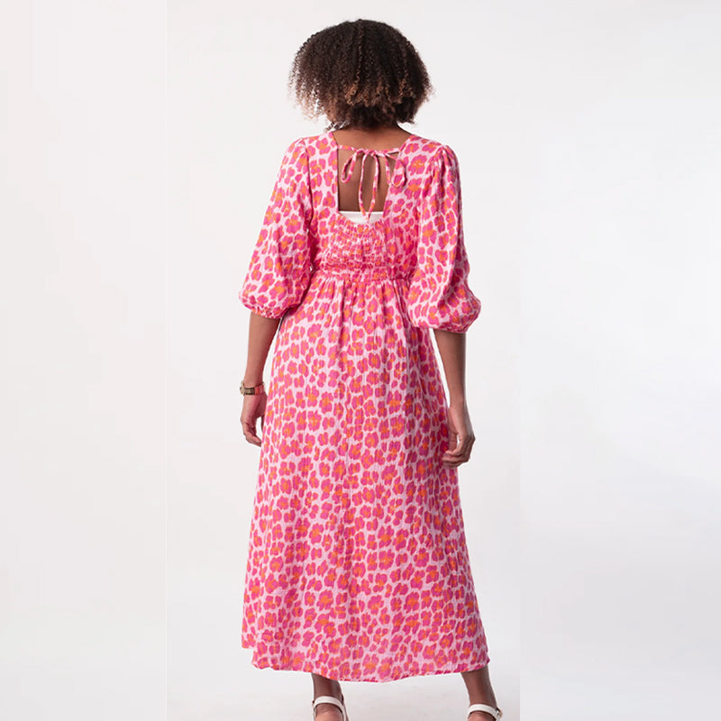 Damen Sommerkleid V-Ausschnitt Print