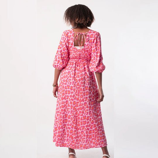 Damen Sommerkleid V-Ausschnitt Print