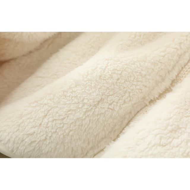 R&B | Weiche Sherpa Zip Up Hohe Kragenjacke, Fleeceweste