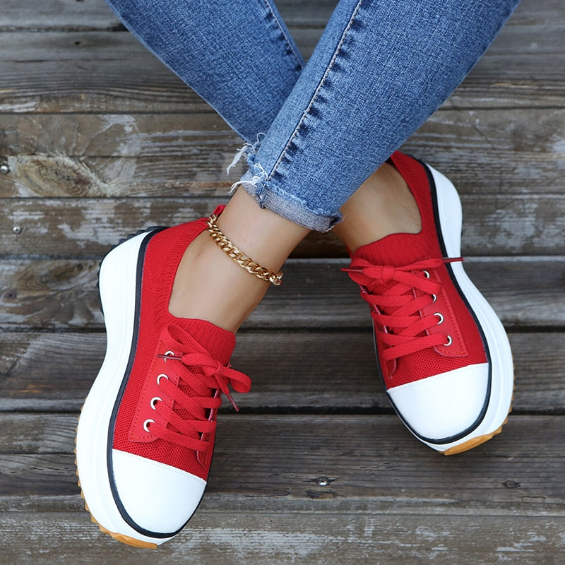Thora Stilvolle Sneakers mit Dickeren Sohlen und Verstellbaren Schnürsenkeln R&B