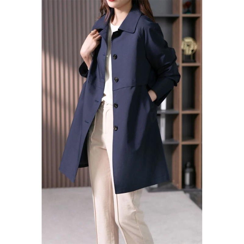 R&B | Stylischer Einreihiger Kurzer Trenchcoat für Damen
