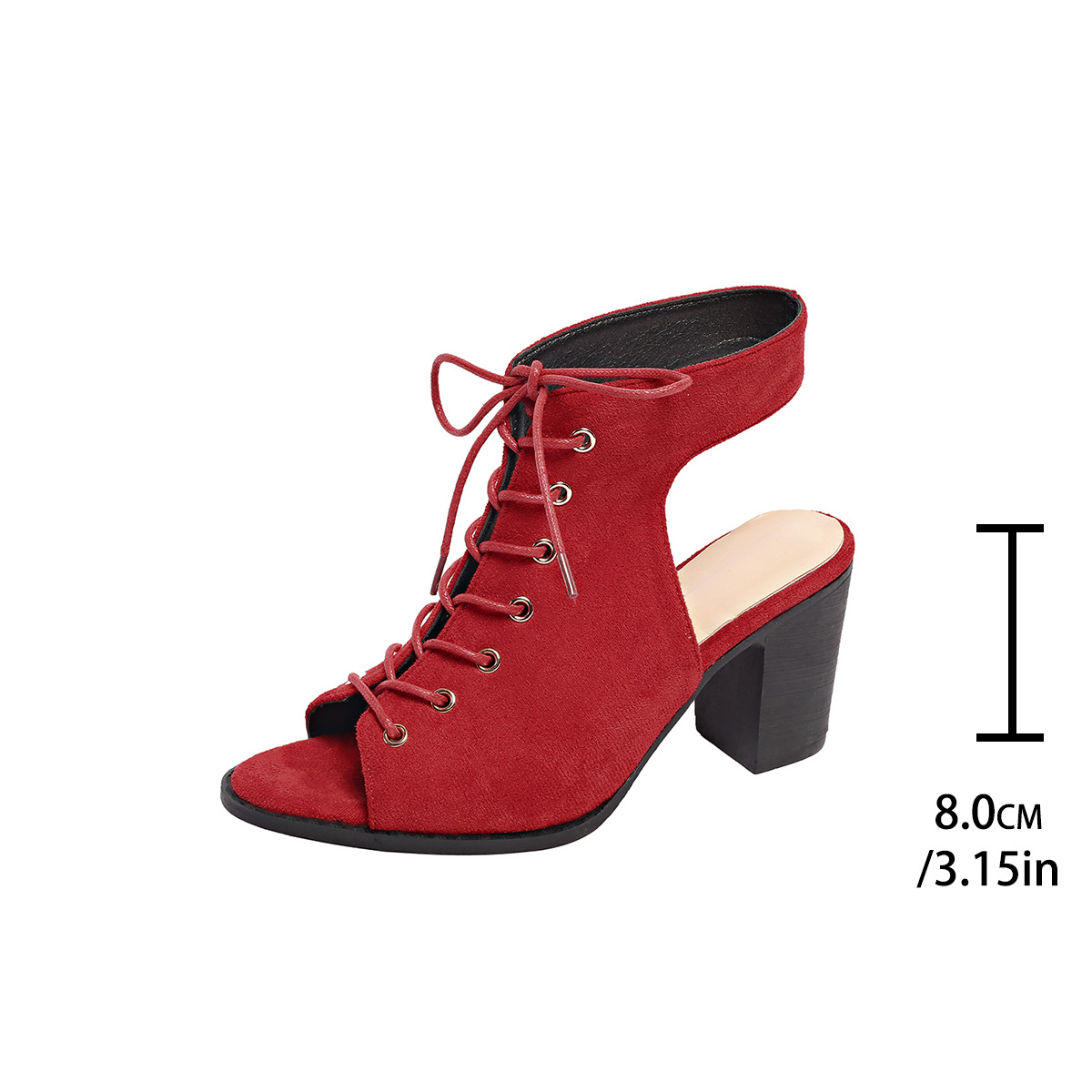 Schnür High Heel Sandalen mit Blockabsatz R&B