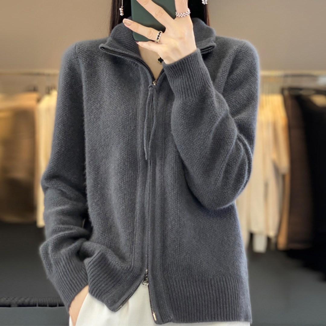Heidi-Mode | Strickjacke mit elegantem Design und Reißverschluss