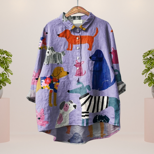R&B | Exklusives Damenhemd mit Kunstdruck