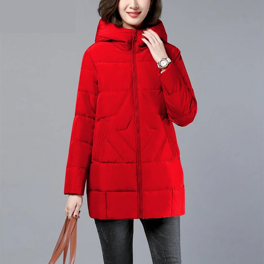 R&B | Elegante unifarbene gerippte gesteppte Jacke mit Reißverschluss ideal für Herbst/Winter