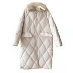 R&B | Stylische Übergroße Steppjacke mit Pelzkragen und Knöpfen Ideal für Herbst/Winter
