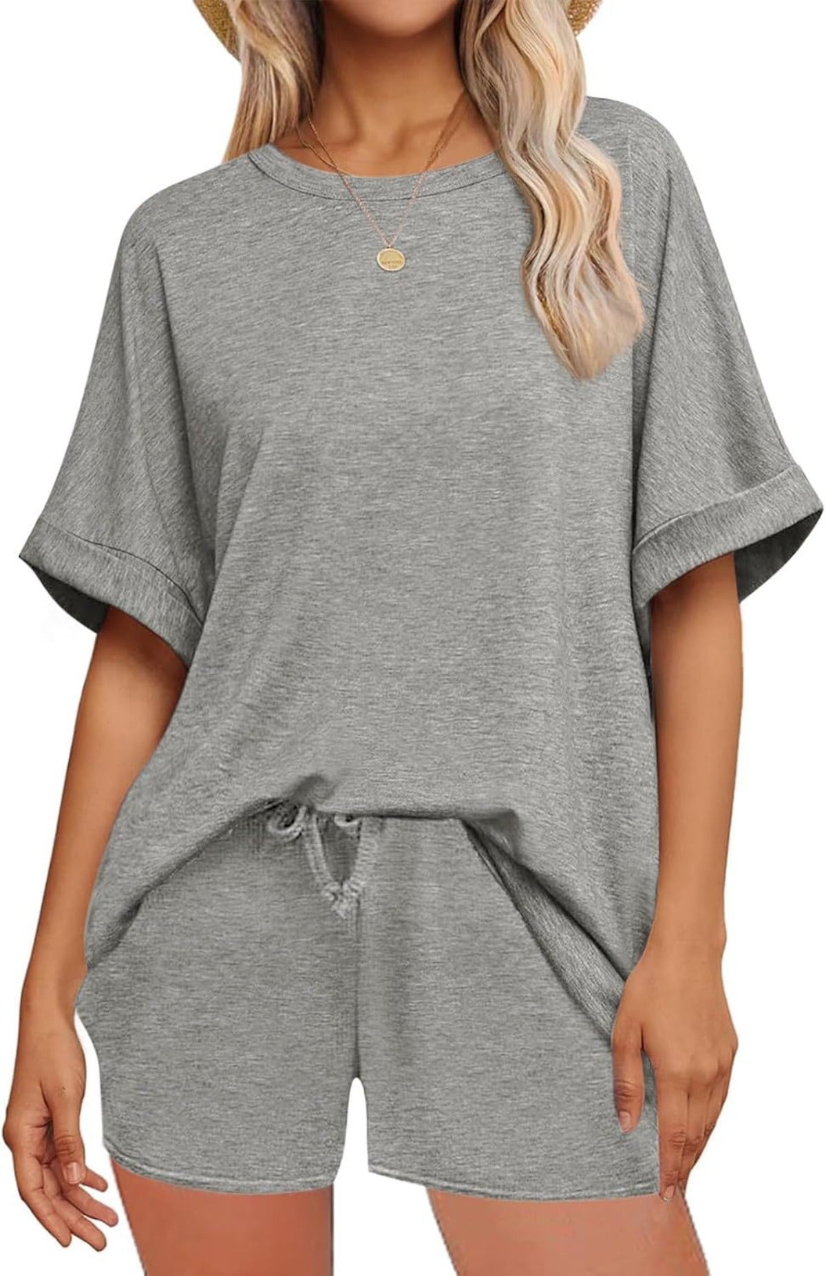 R&B | Fledermausärmel T-Shirt Kordelzug Shorts Sportbekleidung