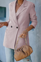 R&B | Doppelreihiger Blazer mit gepolsterten Schultern und Taschen