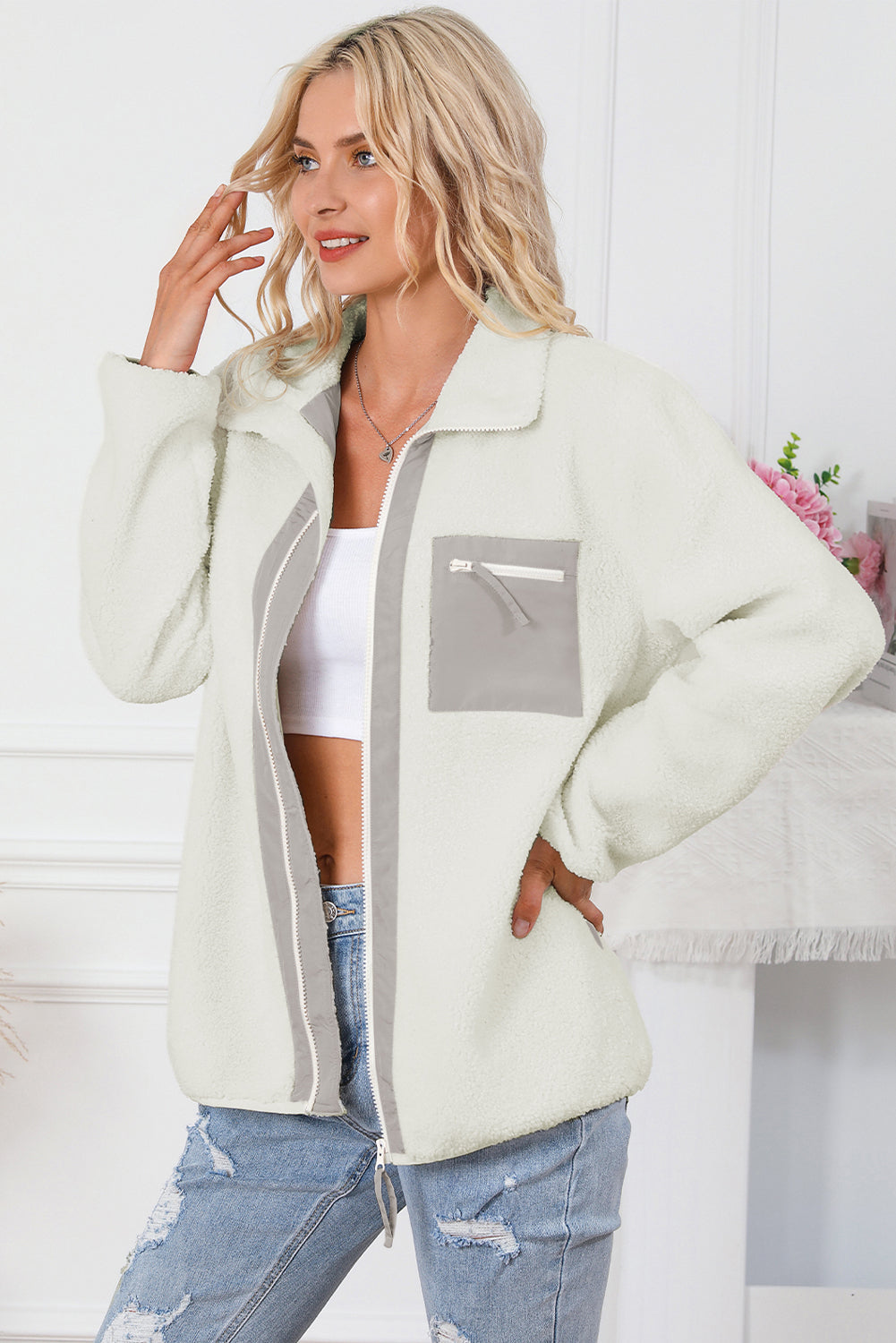 R&B | Weiche Fleecejacke mit Reißverschluss Praktisch und Warm Perfekt für Den Alltag