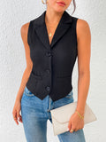 R&B | Damen Chic Frühling Schwarz Weste
