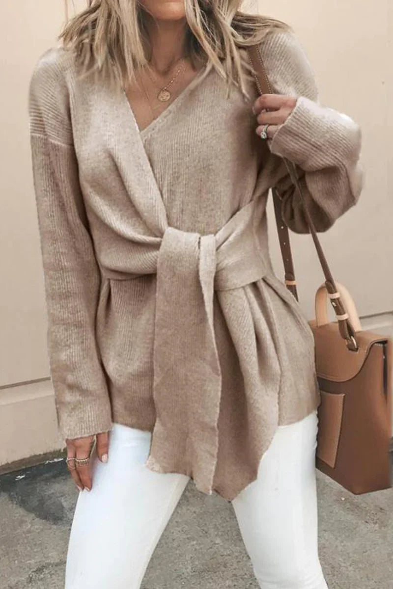 R&B | Lässige, solide Patchwork-Strickjacke