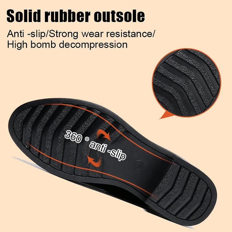 R&B | Damen Echtes Leder Metall Schnalle Samt Stiefel