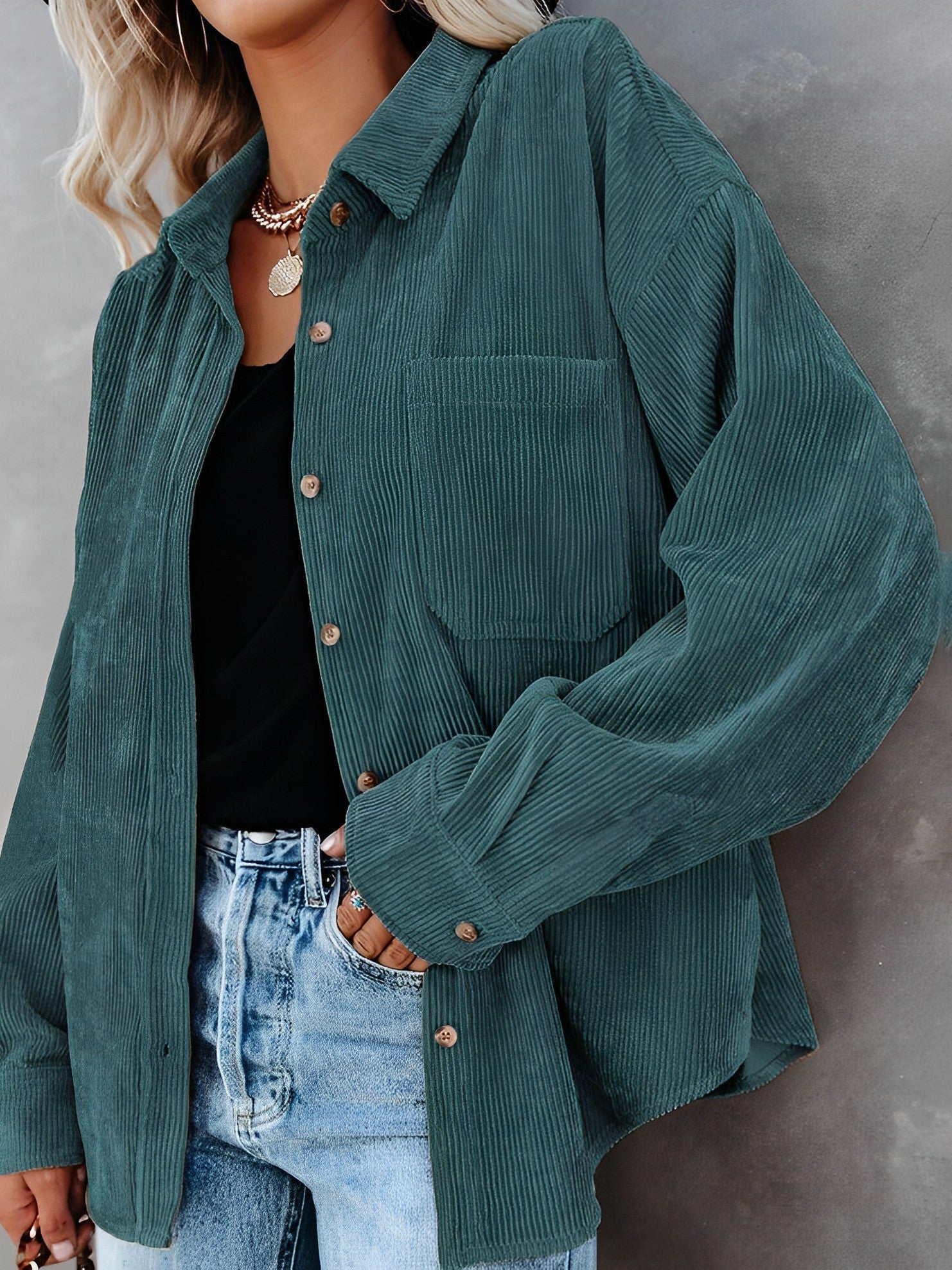 Heidi-Mode | Kord Knopf-Jacke